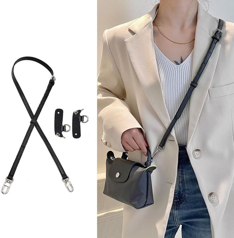 KOMHPS Purse Straps Replacement, Leather Handbag Crossbody Shoulder Strap Kit Adjustable for Mini Longcamp Tote Bag Women - Image 5